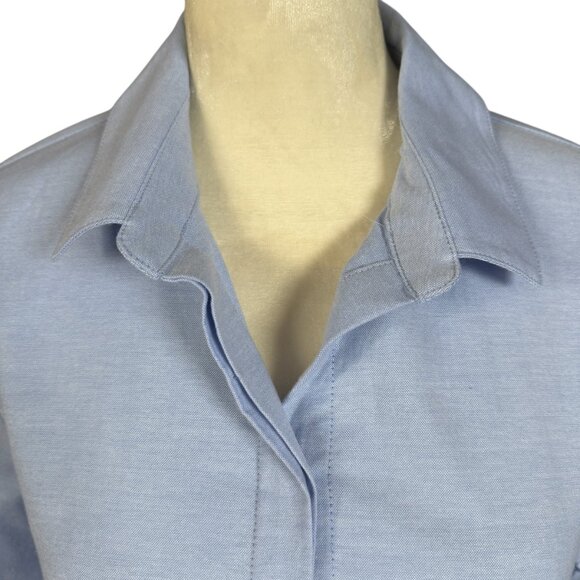 Habitat blue long sleeve collared button down shirt blouse size small - Picture 5 of 11